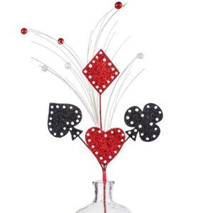 26" Playing Card Suits Spray: Red & Black
